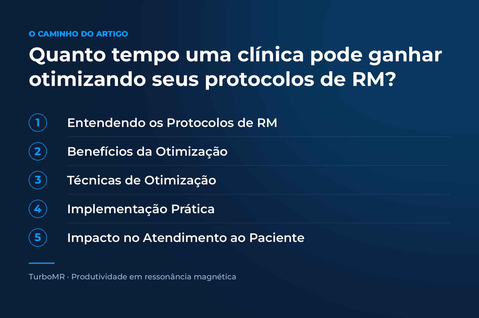 Infográfico do artigo: Quanto tempo uma clínica pode ganhar otimizando seus protocolos de RM?