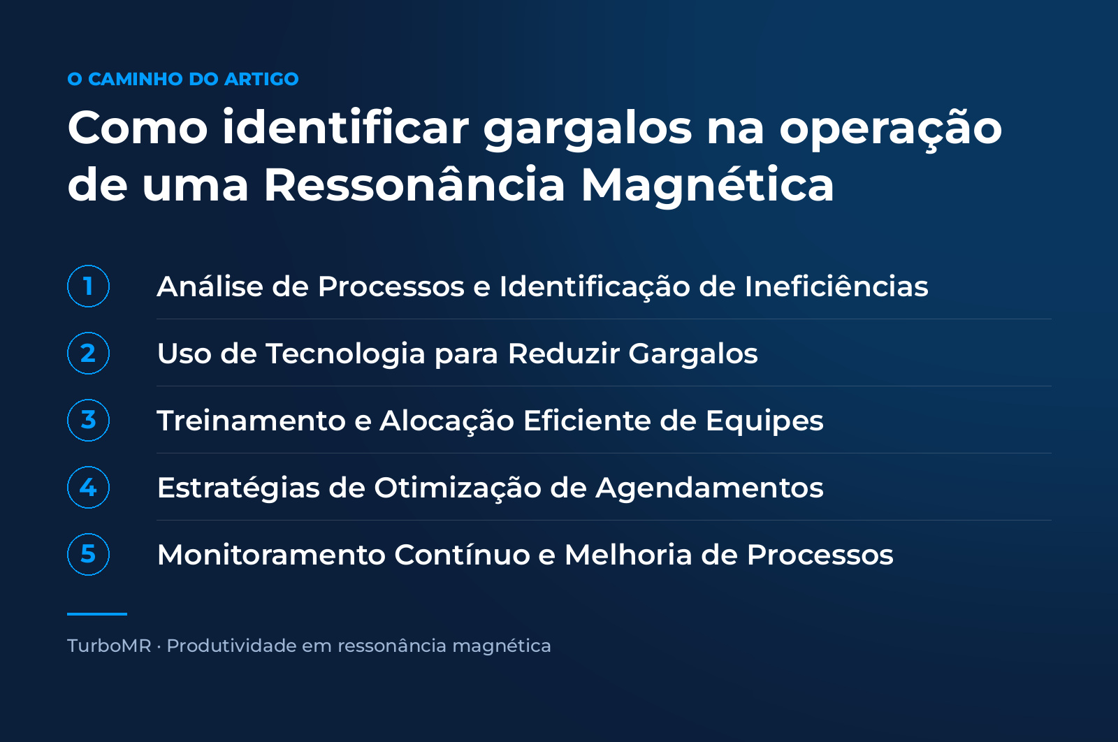 Infográfico do artigo: Como identificar gargalos na operação de uma Ressonância Magnética